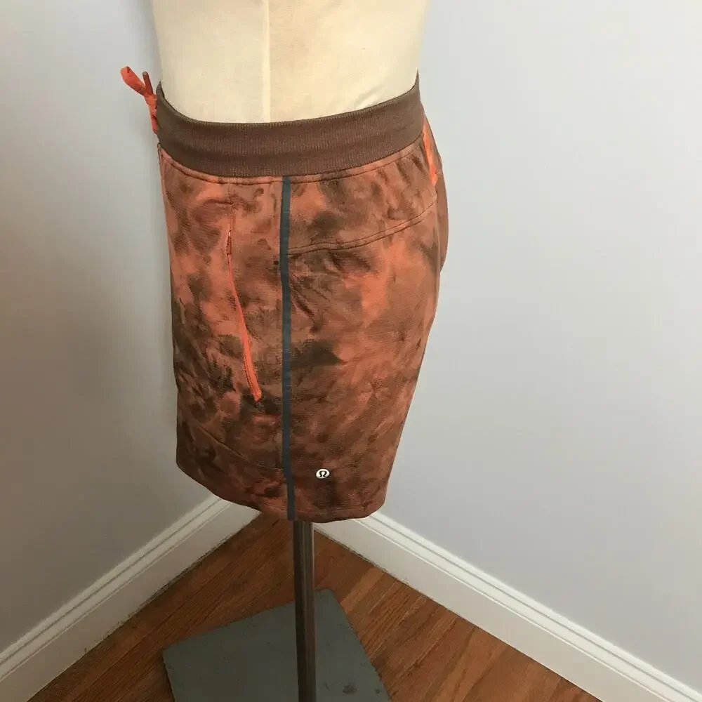 Lululemon Textured Tech Shorts Diamond Dye Warm Coral Mens Small 7